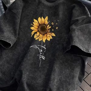 Acid Wash Drop Shoulder Ladies T-Shirt