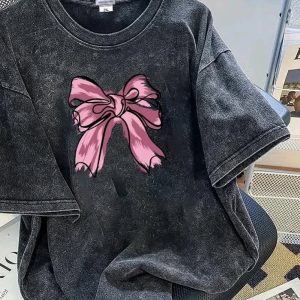 Acid Wash Drop Shoulder Ladies T-Shirt