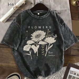 Acid Wash Drop Shoulder Ladies T-Shirt